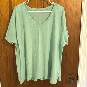 Ava & Viv 2X Short Sleeve light teal tshirt